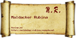 Maldacker Rubina névjegykártya